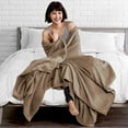 thumbnail image 3 of Bare Home Ultra Soft Microplush Velvet Blanket - Luxurious Fuzzy Fleece Fur - All Season Premium Bed Blanket, Twin Extra Long (Twin/Twin XL, Taupe), 3 of 6