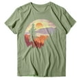 thumbnail image 5 of T Shirts for Women Casual Vintage Sun Print Camping Print Solid Color Short Sleeve Refreshing Breathable Resistant Daily Green Tank Tops Sizes XL, 5 of 5