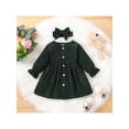 thumbnail image 2 of Honganda Kids Solid Color Round Neck Long Sleeve One-Piece with Headband, 2 of 9