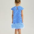 thumbnail image 6 of Efsteb Toddler Girls Sequin Dress Sparkly Gown Party Dresses Short Sleeve Ruffle Patchwork Dress (Light Blue,9-10 Years), 6 of 6