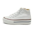 thumbnail image 4 of Victoria Girls Tribu Canvas High-Top Platform Trainers, White,3 M US, 4 of 7