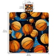 thumbnail image 2 of Basketball Canvas Picnic Mat - Waterproof Outdoor Blanket for Park, Beach, and Camping - Large Portable Mat with Handles and Bonus Carry Bag for Travel and Picnic Parties, 2 of 6