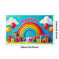 thumbnail image 2 of Colorful Happy Birthday Backdrop Banner with Rainbow Balloons Gifts and Cake Party Supplies Birthday Decoration Photography Props Party Decorations, 2 of 7