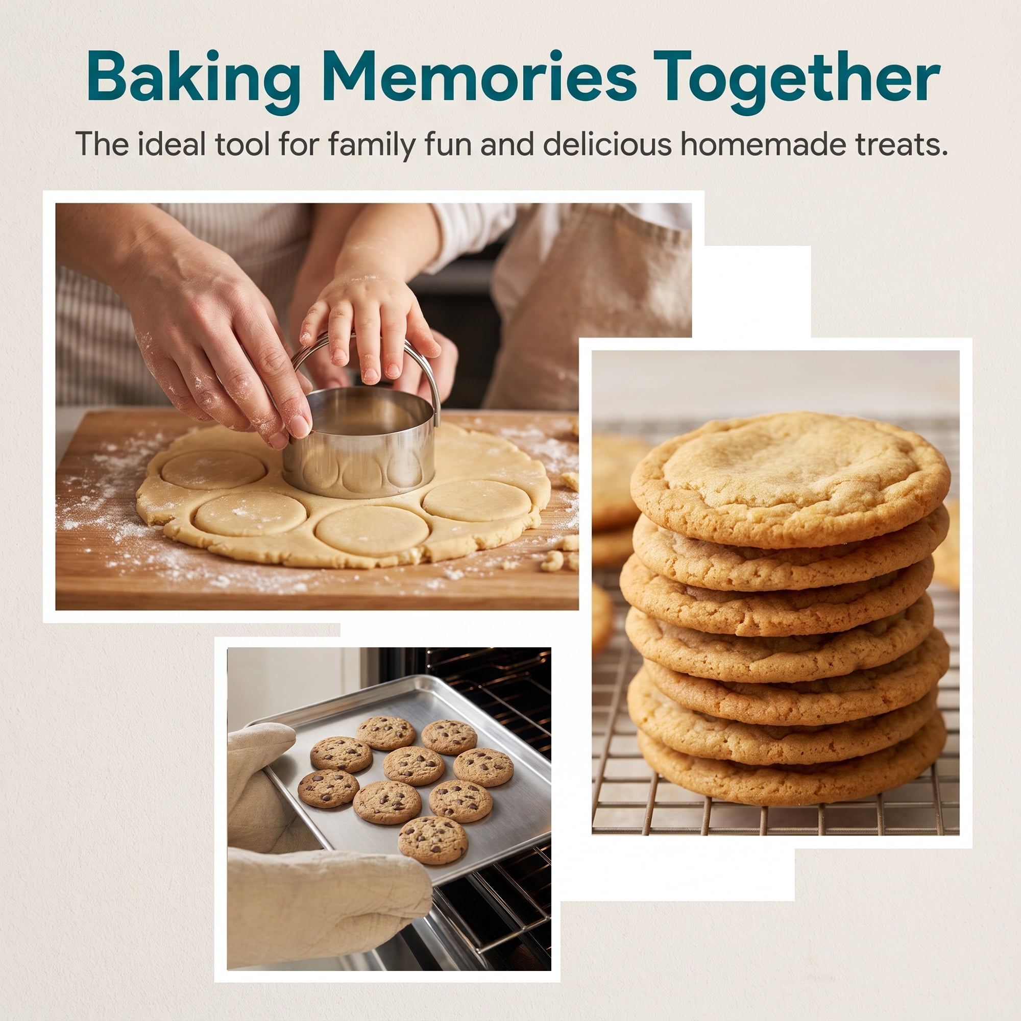 Unique Bargains 5Pcs Stainless Steel Circle Cookie Cutters for Decorating Silver 2