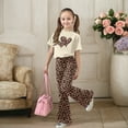 thumbnail image 2 of Angala Valentine's Day Girls Casual Fashion Outfit With Bow Short Sleeve Top And Long Pants For Play And Daily Wear Cute Cozy Babys Outfits 9-10 Years, 2 of 5