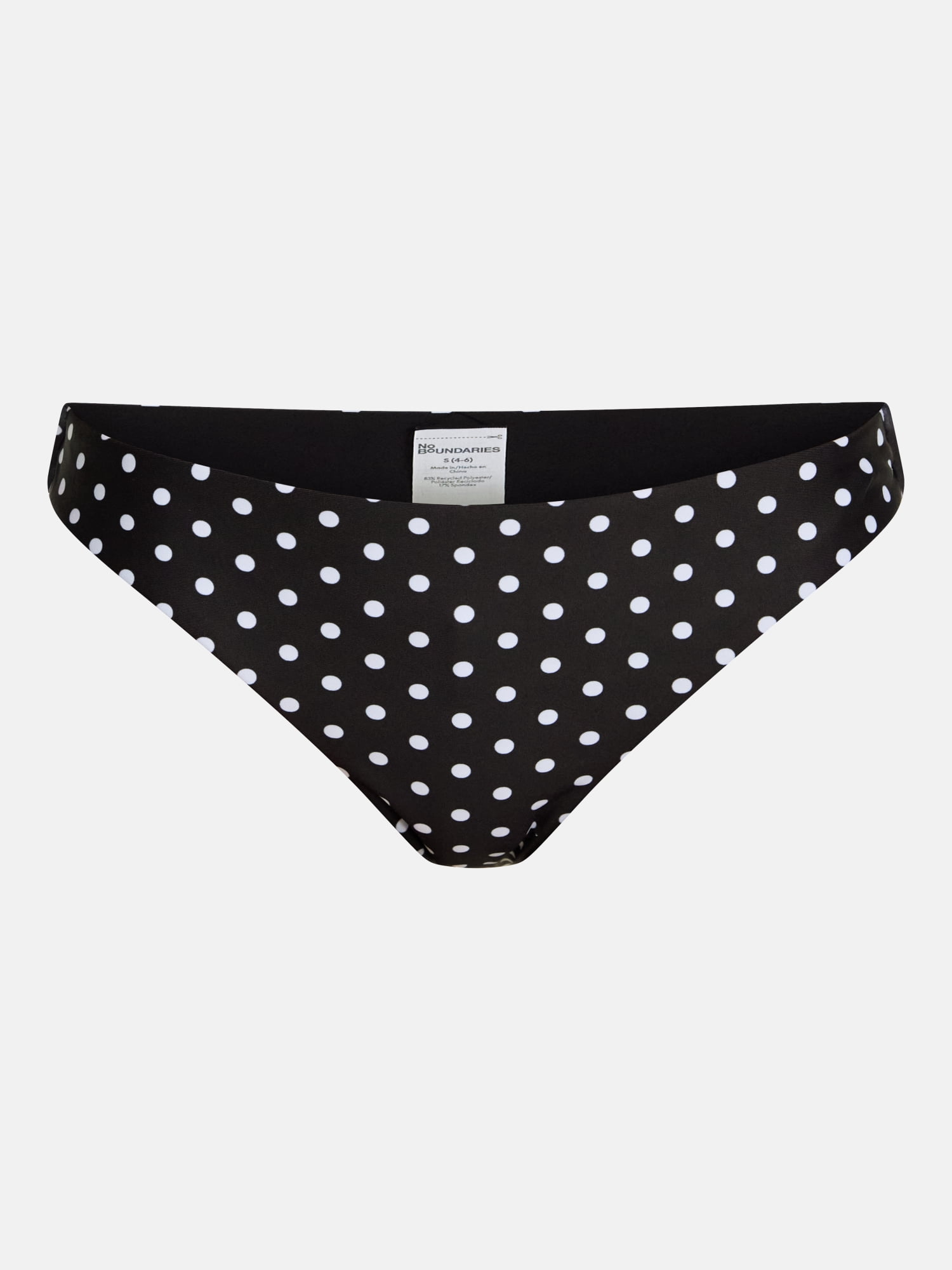 No Boundaries Reversible Polka Dot Hipster Bikini Bottoms, Women's XXS-XXL