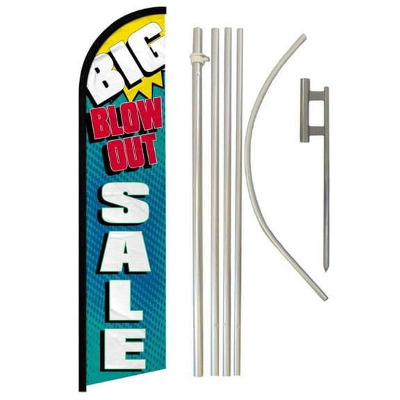 Big Blow-Out Sale Windless Banner Flag & Pole Kit