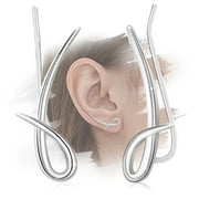 EVELYNI Sterling Silver Cartilage Earrings for Women - Sterling Silver Hypoallergenic Ear Cuff Crawler Wrap Earrings Piercing Sparkling Jewelry Birthday Gifts for Women Girls