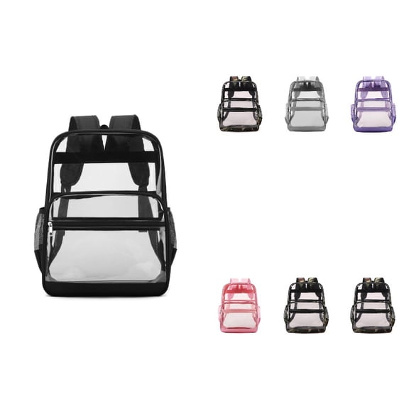 Heavy Duty Clear Backpack, School Backpack College Bookbag See Through Transparent Backpacks