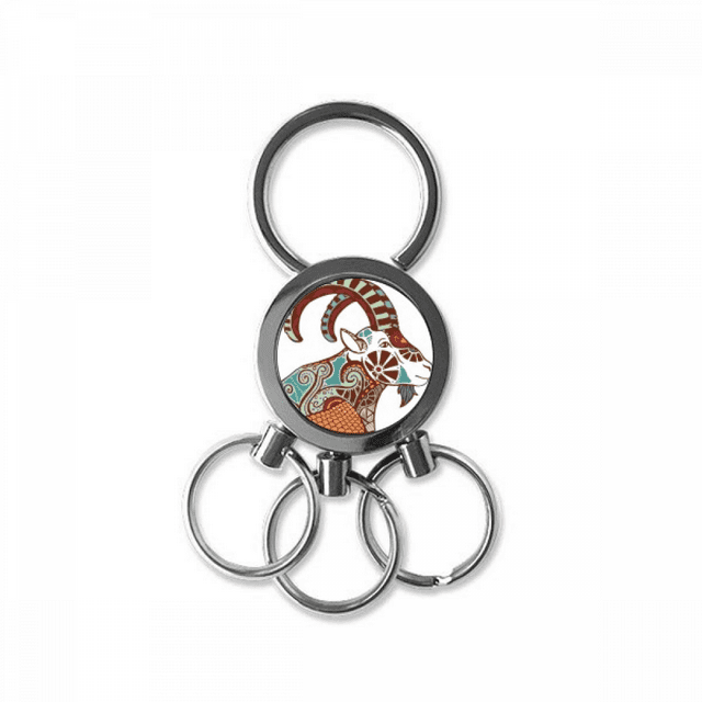 capricorn Porte-Clés en Métal Acier Inoxydable avec Symbole du Zodiaque et constellation