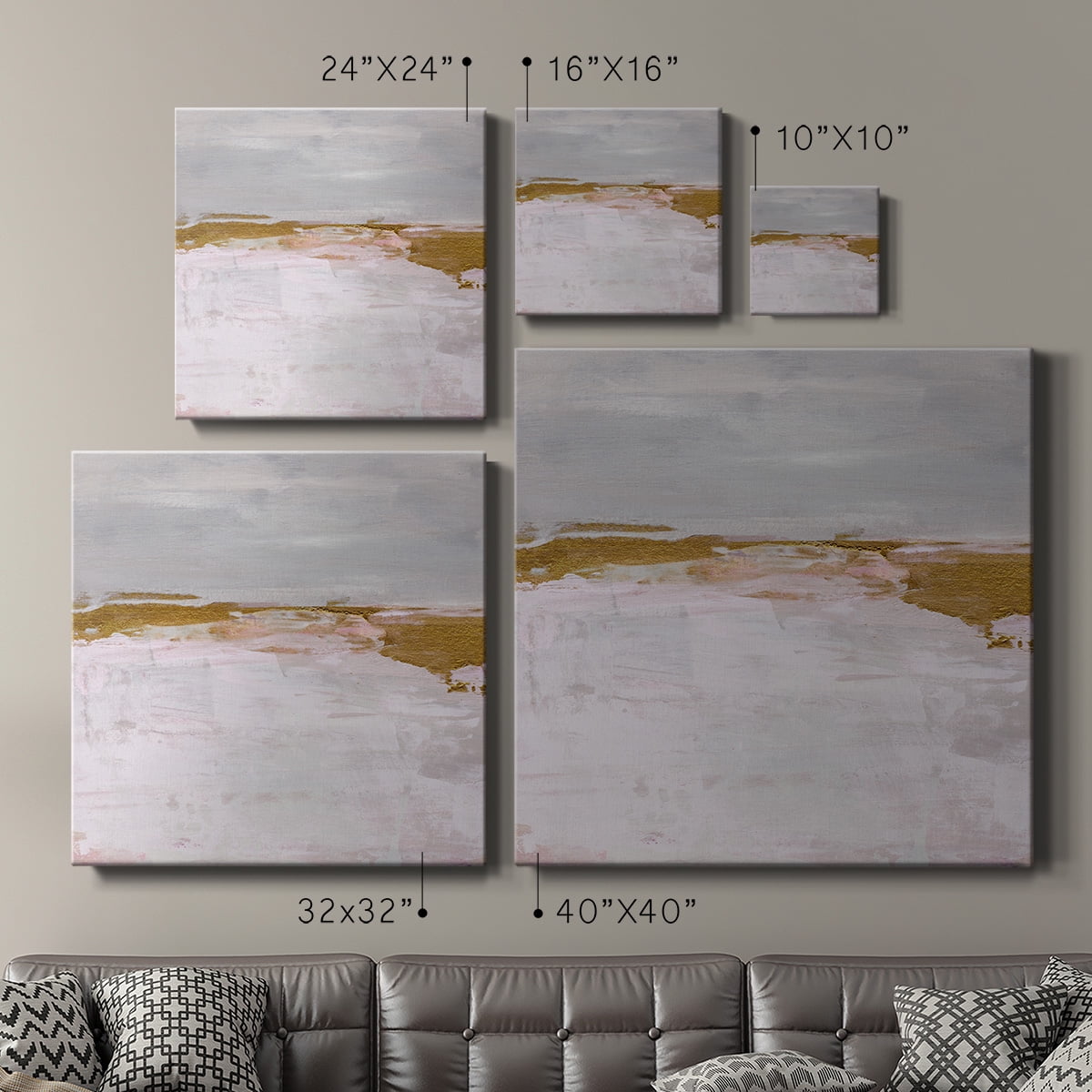 Wexford Home Magenta Skyline II-Premium Gallery Wrapped Canvas, 40" x 40" - Ready to Hang