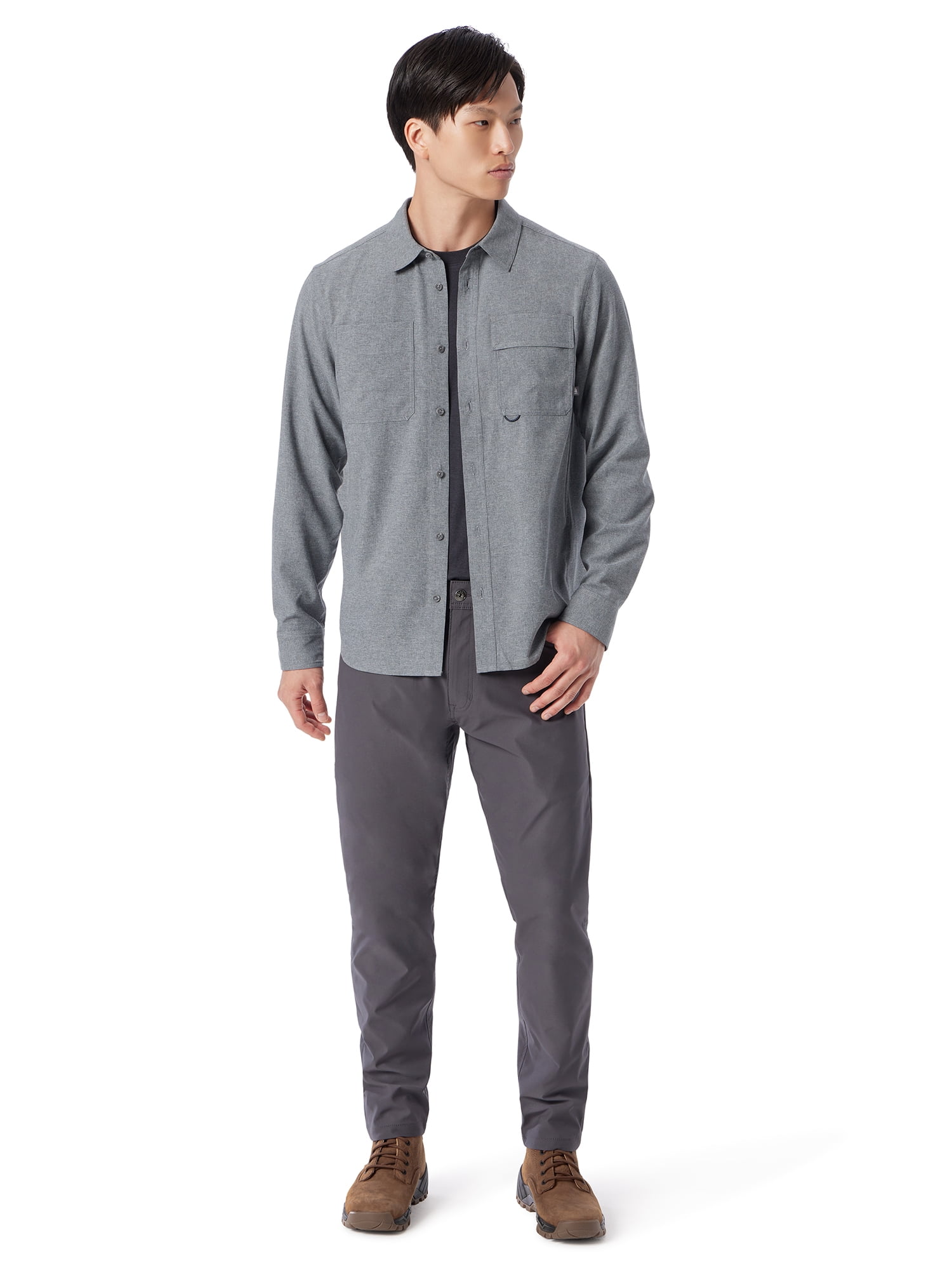 Bass & Co. Men's and Big Men's Easy Travel Shirt with Long Sleeves, Sizes S-3XL