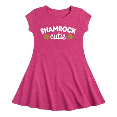 

Instant Message - St. Patrick s Day - Shamrock Cuties with Sparkle Shamrocks - Toddler And Youth Girls Fit And Flare Dress