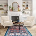thumbnail image 6 of Carolayne Upholstered Accent Chair Comfy Armchair with Pillows for Living Room, Bedroom, Warm Linen, 6 of 7