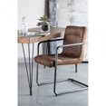 thumbnail image 3 of Ansel Arm Chair Grazed Brown Leather - Set Of Two, 3 of 6