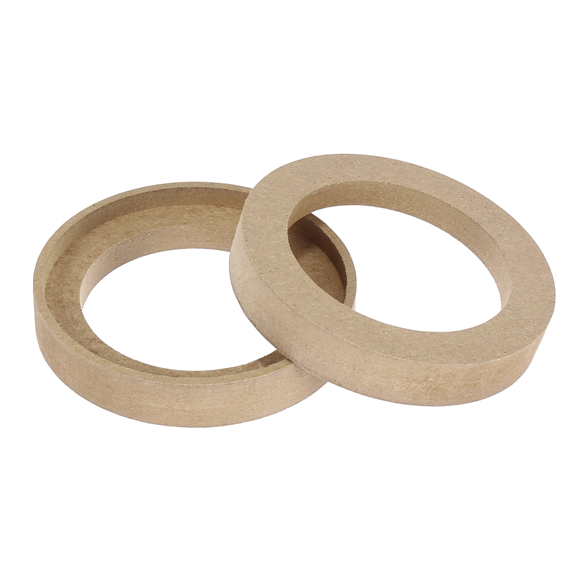 Unique Bargains 2Pcs Car Speaker Ring Adaptor Brackets Recess Bezel Plate Wood 3"