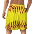 thumbnail image 2 of NICKSUN Shorts de Pyjama Amusants pour Hommes, Bas de Pyjama Doux avec Poches, Jaune Baseball, 5TG, 2 of 6