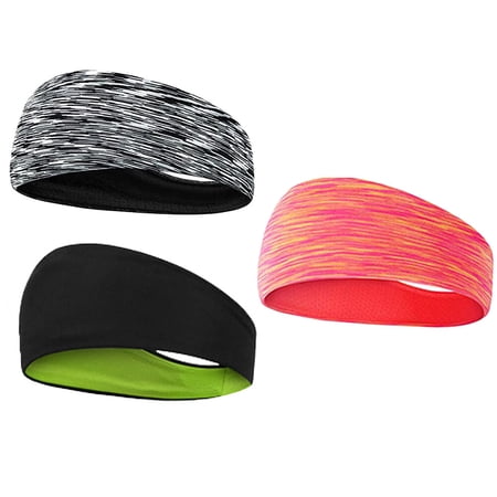OUNONA 3Pcs Elastic Exercise Headband Moisture Wicking Band for Yoga Fitness and Sports