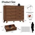 thumbnail image 2 of FANRAL 8 Drawers Dresser Fluted Dresser for Bedroom,Wooden Chest of Drawers Modern Dresser for Closet,Walnut Dresser, 2 of 7