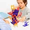 thumbnail image 4 of Stacking Balancing Chair, DIY Stacking Miniature Chairs Kid Friendly Plastic Safe Stacking Chairs Game 24pcs Chairs  for School, 4 of 8
