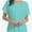 Light Green, variant on Women's Casual V-Neck T-Shirt - Short Sleeve Loose Fit Top with Side Split & Rolled Sleeve for Summer