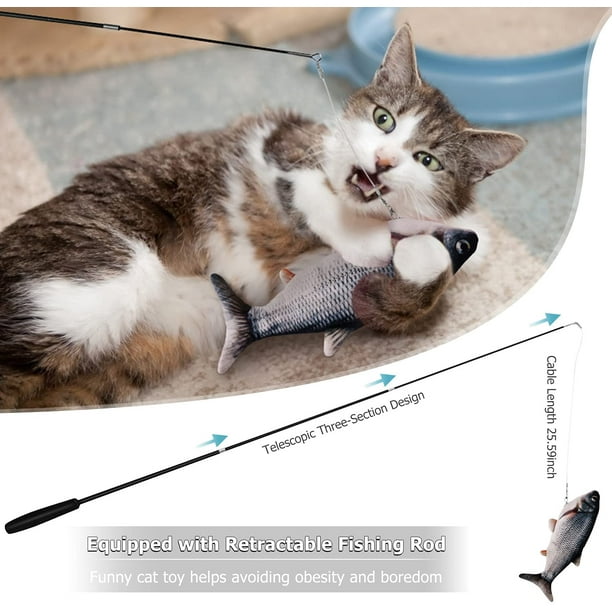 4 Pcs Kitten Fish Flop Cat Toy Funny Cat Toy Fish Interactive Cat Toys  Flopping