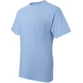thumbnail image 3 of Hanes Beefy-T Men`s Pocket T-Shirt, M, Light Blue, 3 of 6