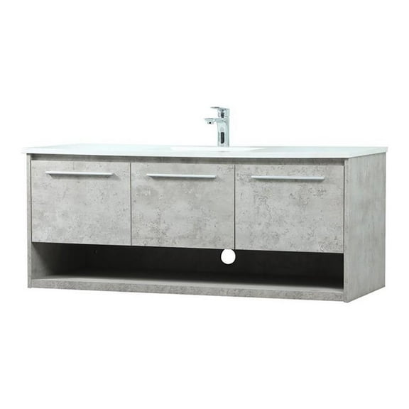 48 inch single bathroom vanity in concrete grey
