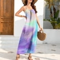 thumbnail image 5 of Gamivast Women Gradient Maxi Dress Tie Dye Print Sleeveless Spaghetti Strap Summer Beach Sundress Loose Fit Holiday Casual Flowy Boho Sun Dress Gown, 5 of 8