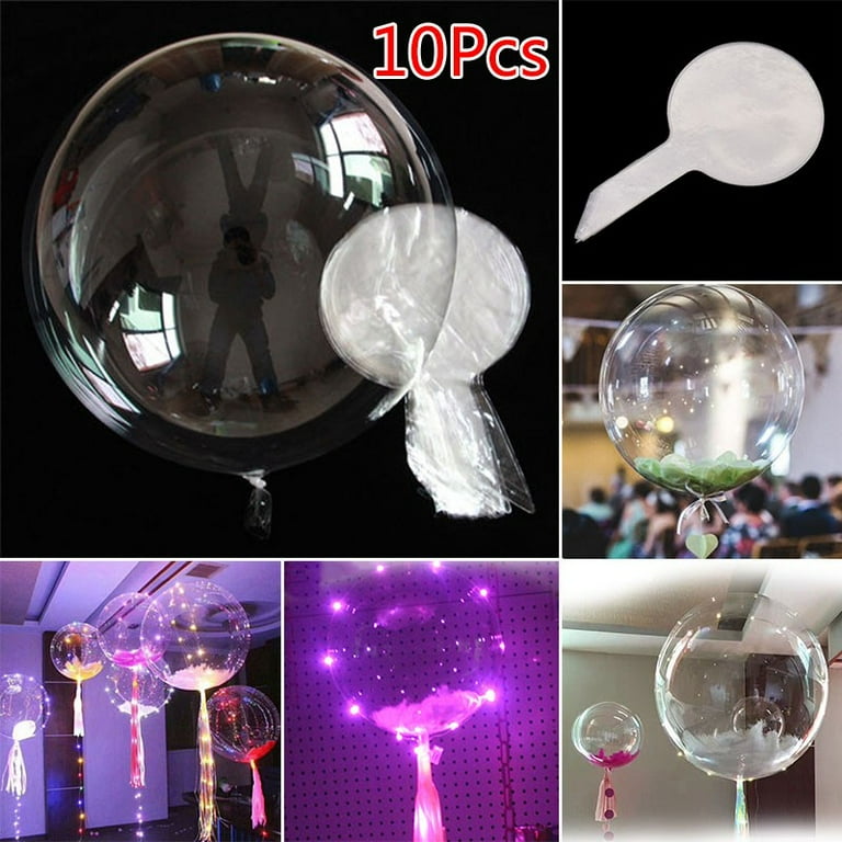 10/20/30 Pack 20inch LED Light Up BoBo Balloons Colorful String Lights  Transparent Balloons for Birthday Wedding Christmas Party Decorations 