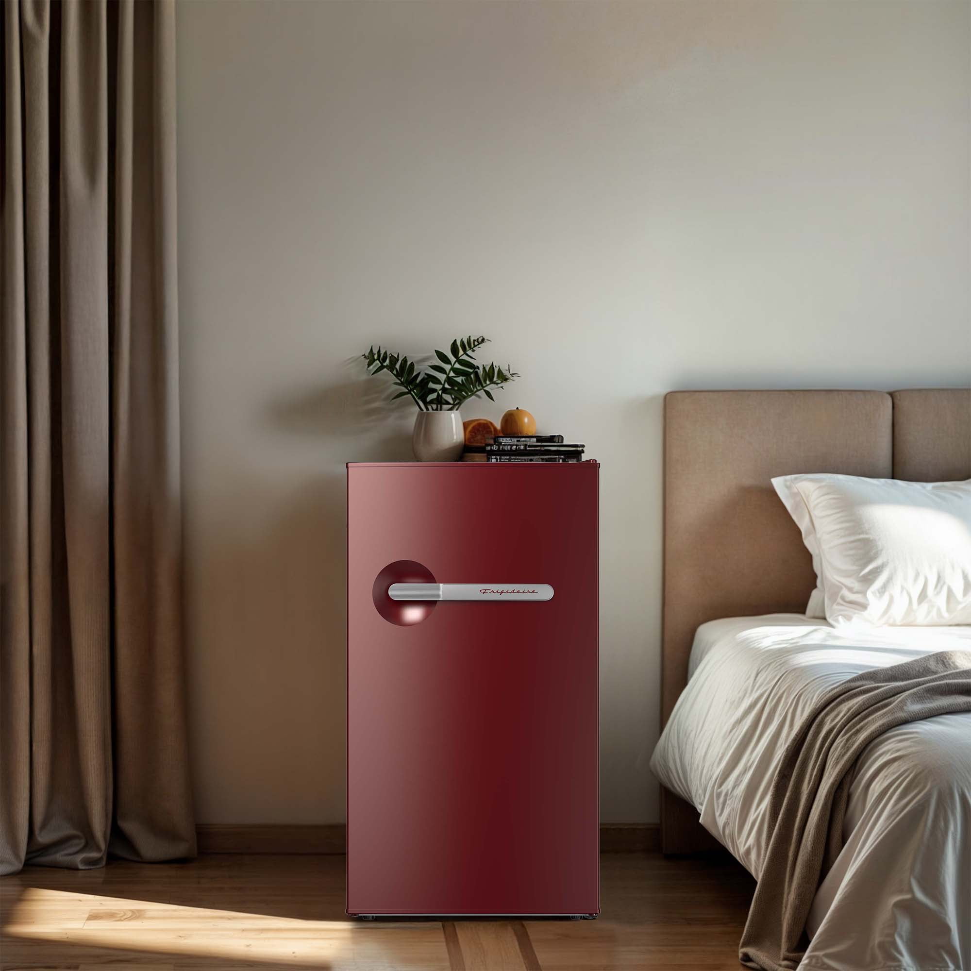 Frigidaire 3.2 Cu. ft. Retro Compact Refrigerator, Mini Fridge with Chiller Compartment, Merlot