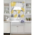 thumbnail image 3 of Yellow Flowers Swag Curtains for Living Room/Bedroom Windows, Retro Country Pastoral Garden Florals Kitchen Curtains and Valances Set 36 Inch Length, Light Filtering Swags Valance Curtain Panels, 3 of 5
