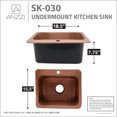 thumbnail image 5 of Manisa Drop-in Handmade Copper 18 in. 1-Hole Single Bowl Kitchen Sink in Hammered Antique Copper, 5 of 8