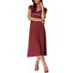 thumbnail image 2 of INSPIRAR CHIC Vestido Midi Clásico de Verano con Manga Corta Casual de Lunares M Rojo Vino, 2 of 6