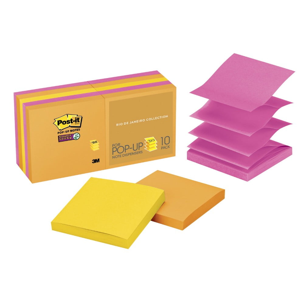 Sticky note Notes Super Sticky Pop Up 3 x 3 In. Ultra Colors 90 Sheet ...