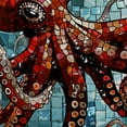 thumbnail image 5 of Shiartex  Octopus Shower Curtain for Bathroom, Cool Ocean Nautical Red Kraken Fabric Shower Curtains Set, Trippy Funny Restroom Decor Accessories 60x72, 5 of 7