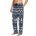 thumbnail image 2 of Deer Christmas Snowflake Pattern Men's Pajama Pants Cotton Long Sleepwear Lounge Pants XL, 2 of 7