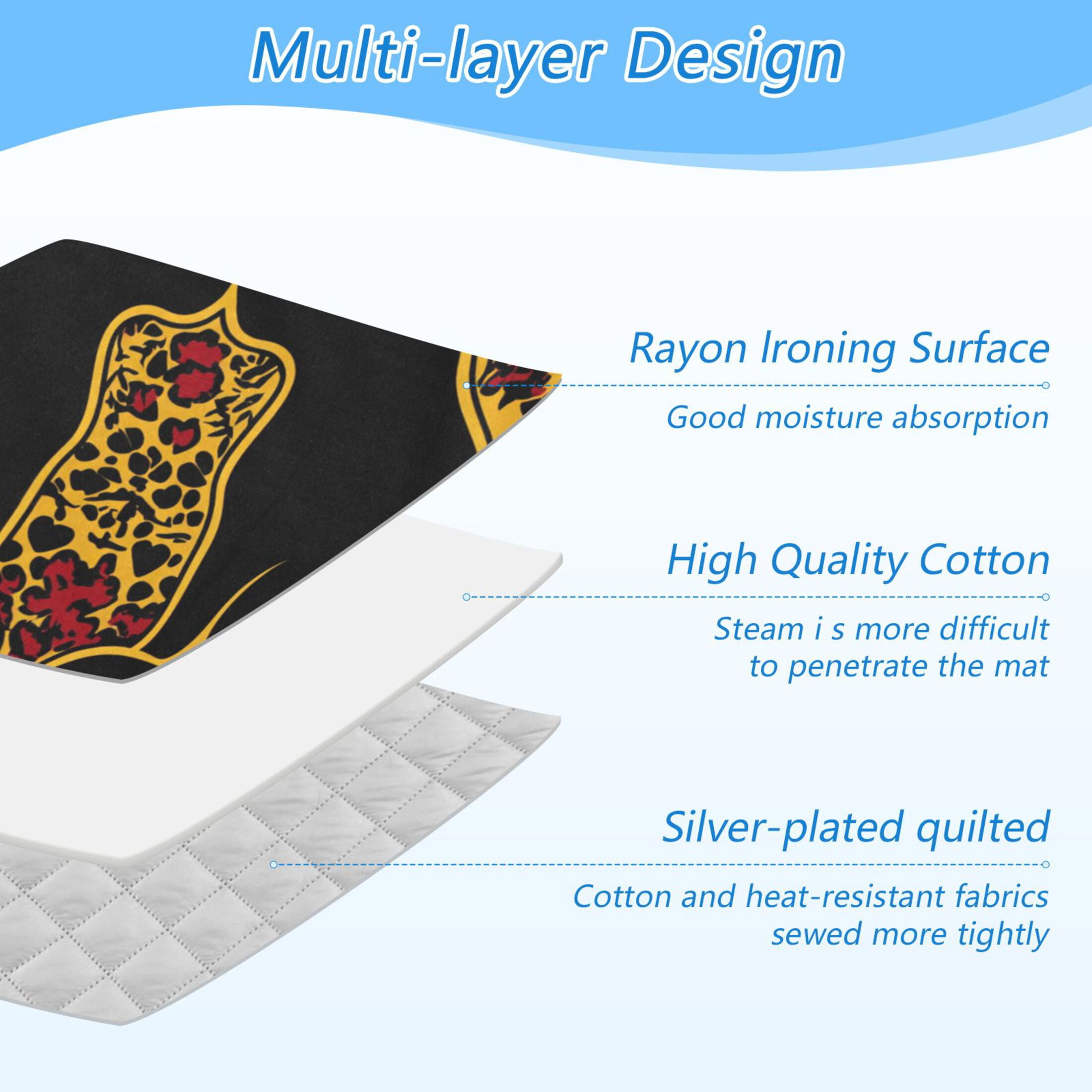 Heart Cat Couple Kiss Valentine Ironing Mat Blanket Portable Travel Ironing Pad Heat Resistant Pad 47.2" x 27.6”