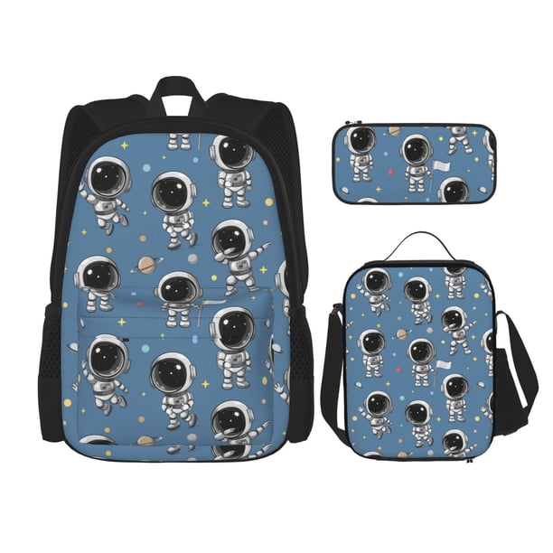 Balery Astronaut Mochila Escolar 3 en 1 para Niños - Mochila Resistente con Lonchera Térmica y Estuche - Mochila Escolar para Niños y Niñas