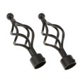 thumbnail image 1 of kurtrusly 2Pcs Curtain Rod Ends Drapery Pole Head for Dia. 28mm Rod Twist#Black, 1 of 9