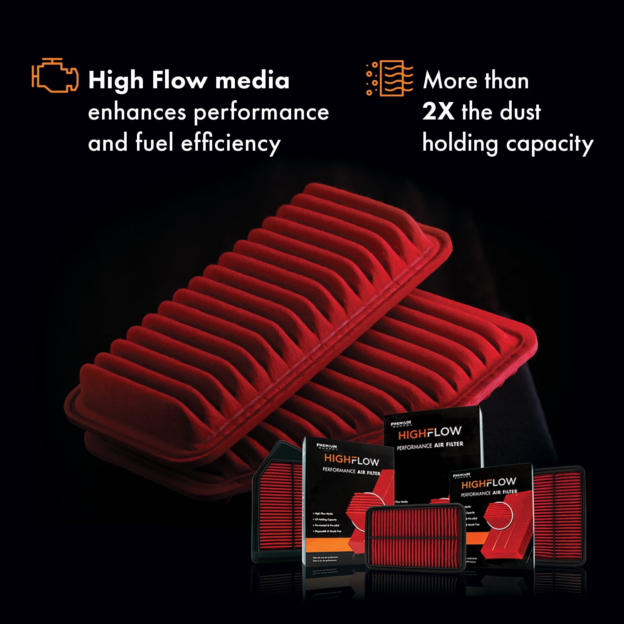 HIGHFLOW High Performance, Pre-Oiled Disposable Engine Air Filter PA6122X | Fits 2010-2024 Toyota 4Runner, 2010-2023 Lexus GX460, 2010-2014 Toyota FJ Cruiser
