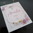 thumbnail image 2 of Pulsera Ajustable Dijes de Mariposa y Rosa con Cristales Recuerdo Con Tarjeta Personalizada Para Bautizo, Primera Comunión, Confirmación, Boda, xv Años,etc.Paquete de 10 Piezas, 2 of 5