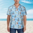 thumbnail image 2 of Balery Cartoon Rocket With Space Camisas hawaianas de manga corta para hombre, camisas playeras de corte holgado, camisas de vacaciones con botones,Small, 2 of 7