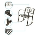 thumbnail image 5 of IVV Outdoor Wrought Iron Porch Rocking Chair, Perfect for Patio, Deck, Backyard or Garden, Fleur-de-Lis Pattern Backrest - Bronze Color, 5 of 10