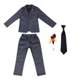 thumbnail image 7 of Spazoro Toddler Boys Suits Sets, 4PC Dresswear Jacket+Pants+Brooch+Tie Slim Fit Formal Outfit Sets for Kids Boys Blue Size 5-6T, 7 of 7