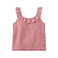thumbnail image 4 of ClodeEU Women's Cute Square Neck Ruffle Trim Tank Top, Casual Sleeveless Blouse Pink,Women's Plus XXL, 4 of 8