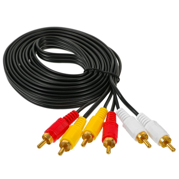 Cable de vídeo RCA a RCA, cable estéreo macho a macho, suministro de cable auxiliar de TV de 3m