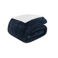 thumbnail image 3 of TRULY SOFT Basket Carved Faux Fur Indigo Twin Blanket, Textured Solid Color, Adult Bedding, Oeko-TEX Certified, 3 of 6