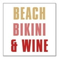 thumbnail image 1 of DistinctInk Custom Bumper Sticker - 3" x 3" Decorative Decal - White Background - Beach Bikini & Wine, 1 of 2