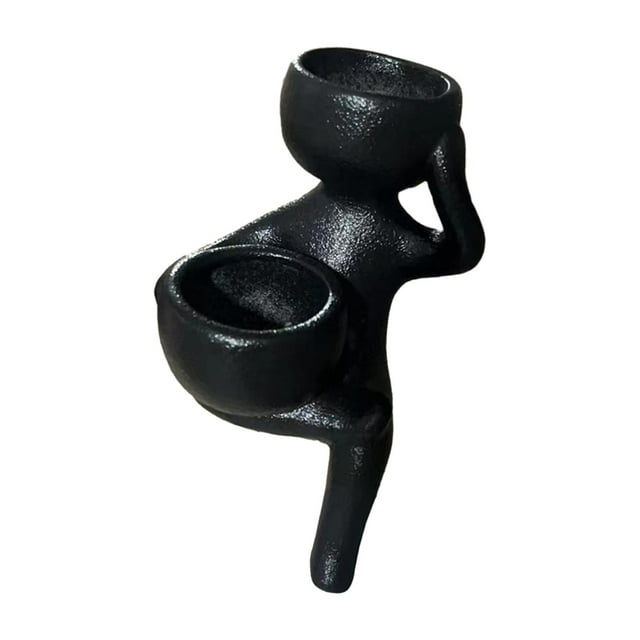 Maceta para flores, maceta, adorno novedoso, decoración decorativa, organizador de escritorio, maceta 8x88x13cm negro